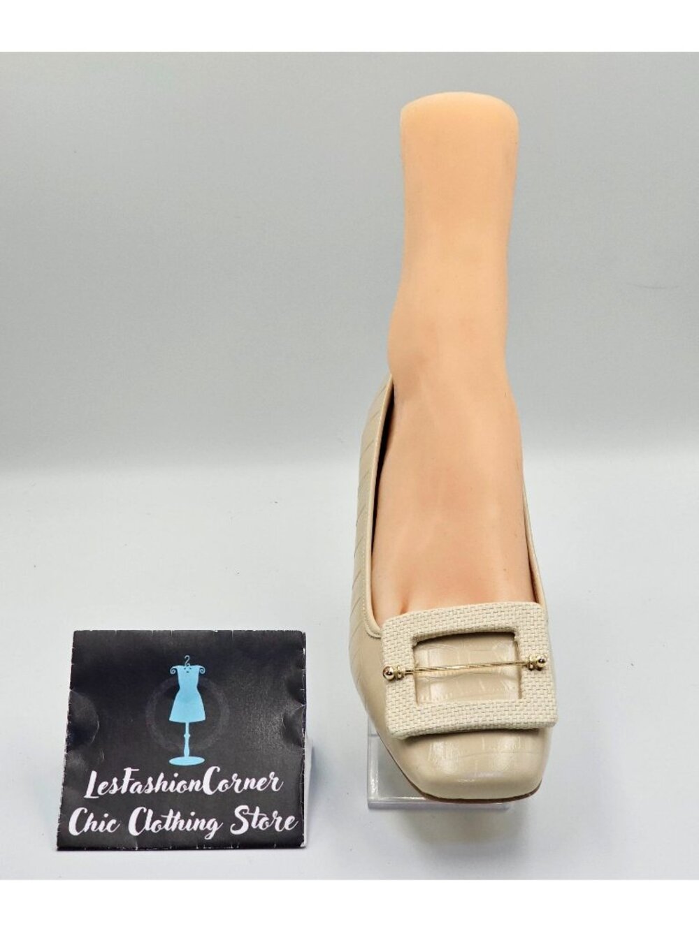 NWOB Zac Zac Posen Women's Beige Leather Vonte Skimmer Square Flats Sz 9.5 2692 - Picture 14 of 16